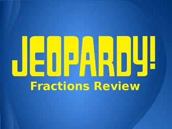 Preview of Adding and Subtracting Fractions - Jeopardy Game