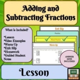 Adding and Subtracting Fractions Lesson 