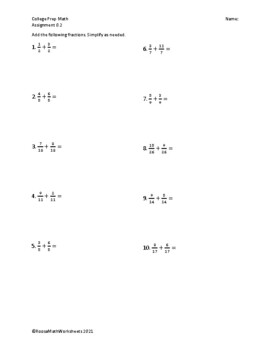 Preview of Adding and Subtracting Fractions: Like and Unlike Denominators