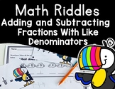 Adding and Subtracting Fractions Math Riddles