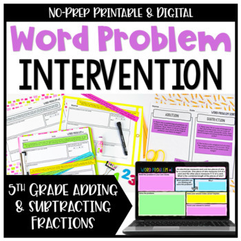 Preview of Adding and Subtracting Fractions & Mixed Numbers Word Problems {No Prep}