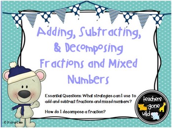 Preview of Adding and Subtracting Fractions PowerPoint and Note Taker