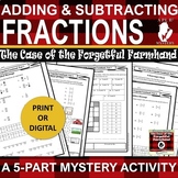 Adding and Subtracting Fractions Puzzle Mystery Activity