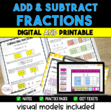 Add and Subtract Fractions - Visual Models Included - Digi