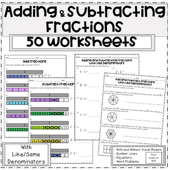 Preview of Adding and Subtracting Fractions with Like Denominators