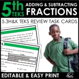 Adding and Subtracting Fractions | TEKS 5.3H & 5.3K | Revi