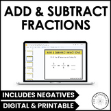 Adding and Subtracting Fractions Task Cards with like and 