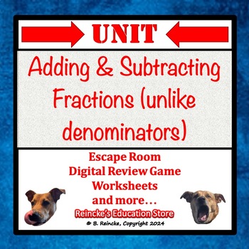 Preview of Adding and Subtracting Fractions with Unlike Denominators Unit  (5th Grade)