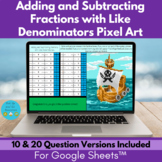 Adding and Subtracting Fractions With Like Denominators Pixel Art