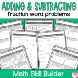 Adding and Subtracting Fractions Word Problems Worksheets