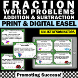 Adding and Subtracting Fractions Word Problems Task Cards 