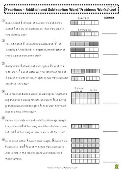 adding and subtracting fractions word problems worksheet 4 nf 3