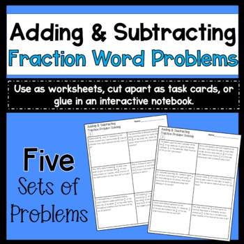Preview of Adding and Subtracting Fractions Word Problems