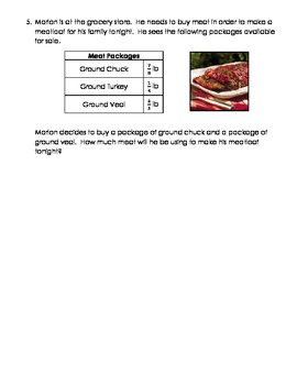 Adding and Subtracting Fractions Word Problems worksheet ...