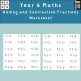 Adding and Subtracting Fractions Worksheet