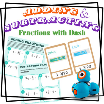 Preview of Adding and Subtracting Fractions and Coding with DASH