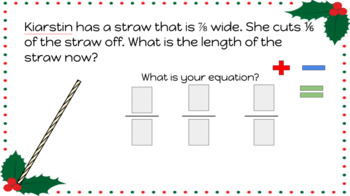 Preview of Adding and Subtracting Fractions and Decimals Christmas Review