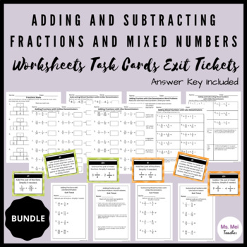 Preview of Adding and Subtracting Fractions and Mixed Numbers - BUNDLE