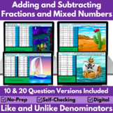 Adding and Subtracting Fractions and Mixed Numbers Pixel A