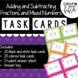Adding and Subtracting Fractions and Mixed Numbers Task Cards