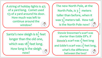 Adding and Subtracting Fractions at the North Pole!: Holiday Word ...