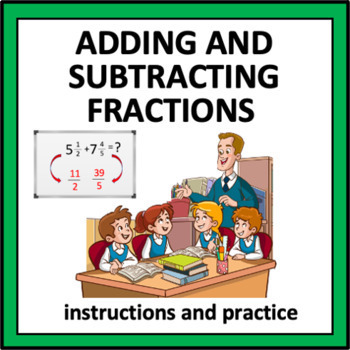 Preview of Adding and Subtracting Fractions - instructions and practice