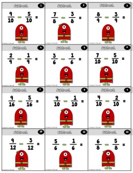 adding and subtracting fractions with like denominators by