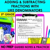 Adding and Subtracting Fractions with Like Denominators No