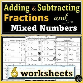 Preview of Adding and Subtracting Fractions with Like Denominators |Whole and Mixed Numbers