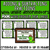 Adding and Subtracting Fractions with UNLIKE Denominators WORD PROBLEMS