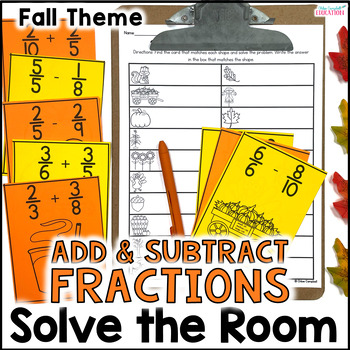 Preview of Adding and Subtracting Fractions with Unlike Denominators - Fall Math