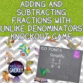 Adding and Subtracting Fractions Unlike Denominators Review Game
