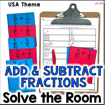 Preview of Adding and Subtracting Fractions with Unlike Denominators USA 5th Grade Math