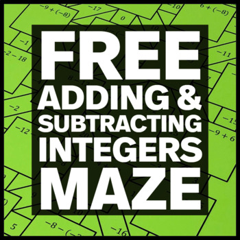 Preview of FREE Adding and Subtracting Integers Middle School Math Maze