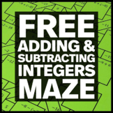 FREE Adding and Subtracting Integers Middle School Math Maze