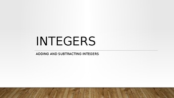 Preview of Adding and Subtracting Integers PowerPoint