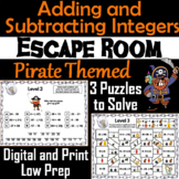 Adding and Subtracting Integers Activity: Pirate Themed Es