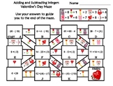 Adding and Subtracting Integers Activity: Valentine's Day 