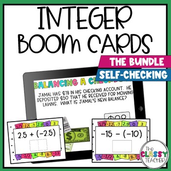 Preview of Adding and Subtracting Integers Boom Cards