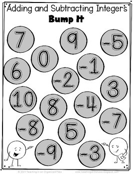 Math Bump Game - Real Life Integers