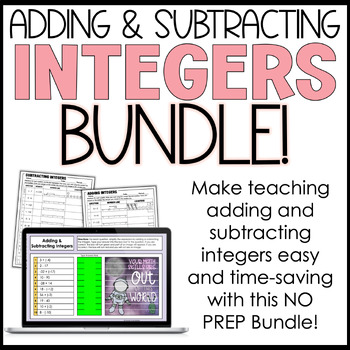 Preview of Adding and Subtracting Integers Bundle | No Prep!