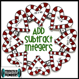 Adding and Subtracting Integers Candy Cane Christmas Wreath