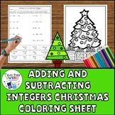 Adding and Subtracting Integers Christmas Coloring Sheet