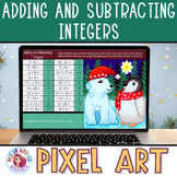 Adding and Subtracting Integers Christmas Math Pixel Art