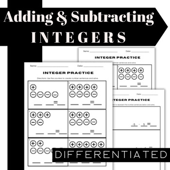Preview of Adding and Subtracting Integers: Differentiated