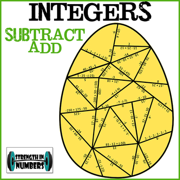 Preview of Adding and Subtracting Integers Easter Egg Partner Puzzle