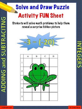 Preview of Adding and Subtracting Integers Fun Puzzle Activity Sheet
