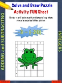 Adding and Subtracting Integers Fun Puzzle Activity Sheet