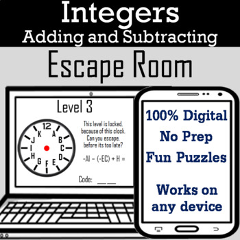 Preview of Adding and Subtracting Integers Activity: Digital Escape Room (Virtual Breakout)