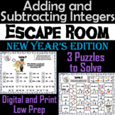 Adding and Subtracting Integers Game: Escape Room New Year